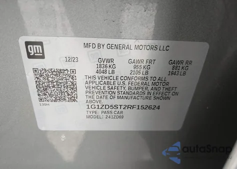 2024 Chevrolet Malibu Fwd 1Lt z USA, uszkodzony, nr VIN 1G1ZD5ST2RF152624